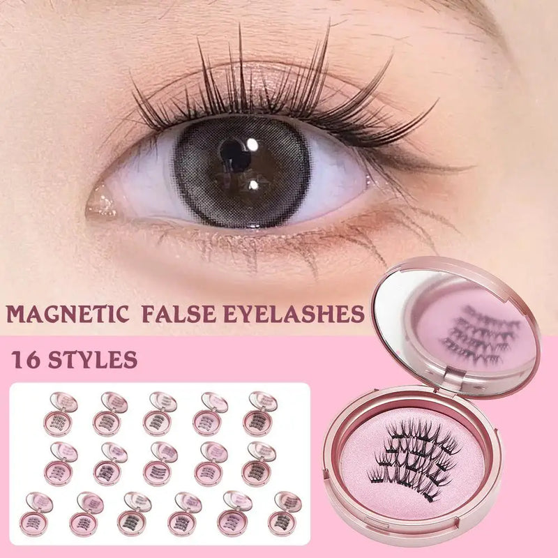 Magnet Mink Lashes100%Magnetic FalseEyelashes Natural Hair False Eye Lashes Handmade3D Natural False Lashes Faux Cils Magnetiqu